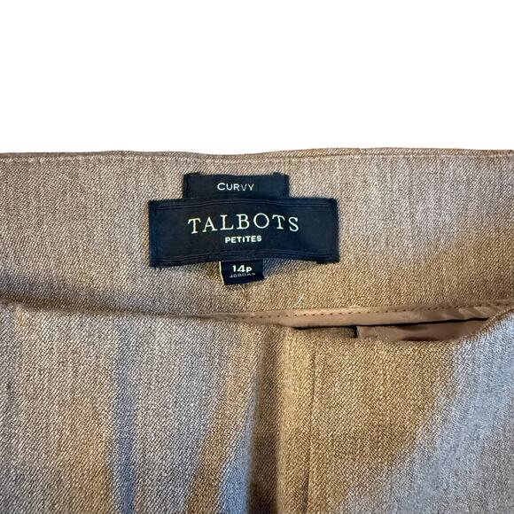 Talbots Dark Khaki Straight Leg Women Size 14p Trousers Pants Curvy Plus Size - Picture 3 of 3